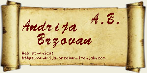 Andrija Brzovan vizit kartica